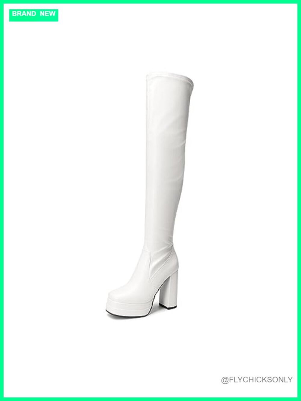 Women's Platform Chunky Knee High Gogo Boots Faux Leather Over the Knee
